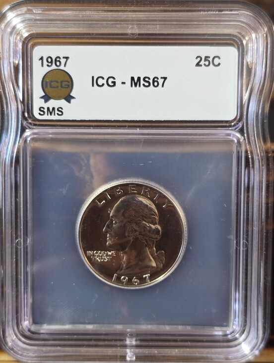 Other - 1967 Washington Quarter SMS ICG MS67 Graded Special Mint Set 25C